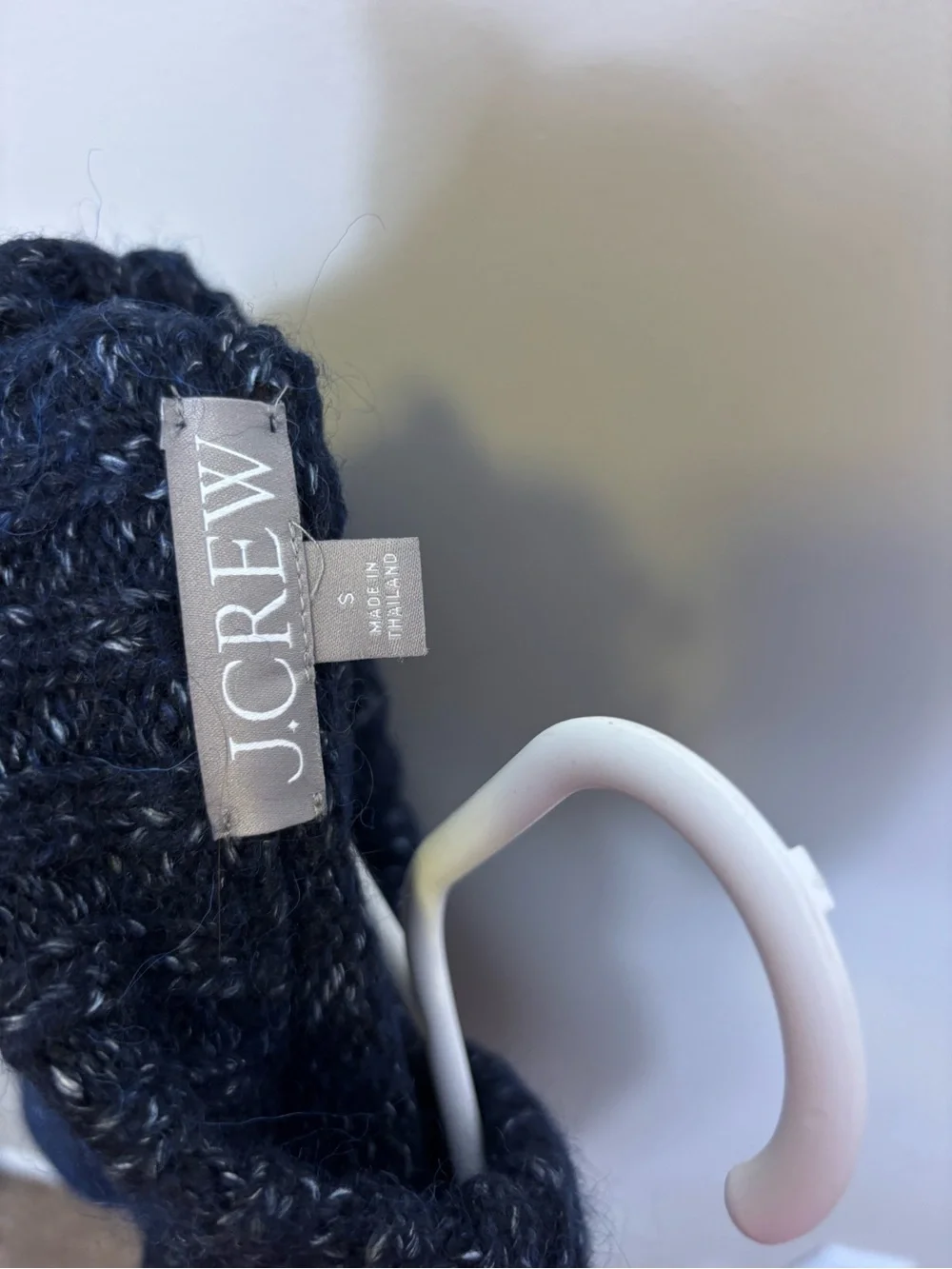 J. Crew Navy Speckle Cotton & Wool Blend Crewneck Pullover Sweater Small